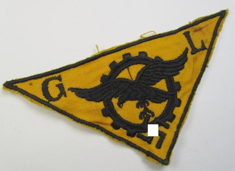 WH (Luftwaffe)-related- (EM- ie. NCO-pattern-) machine-embroidered breast-badge ie. eagle-device, as was specifically intended for staff working within the WH 'Generalluftzeugmeister'- (ie. 'GL'-) organisation