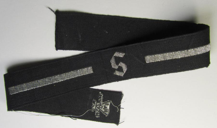 RAD (ie. 'Reichsarbeitsdienst') officers'-pattern, commemorative cuff-title (ie. 'Dienstärmelstreifen') depicting a capital 'S'-character (as was intended for commisioned-staff working on the various 'Westwall'-fortifications)