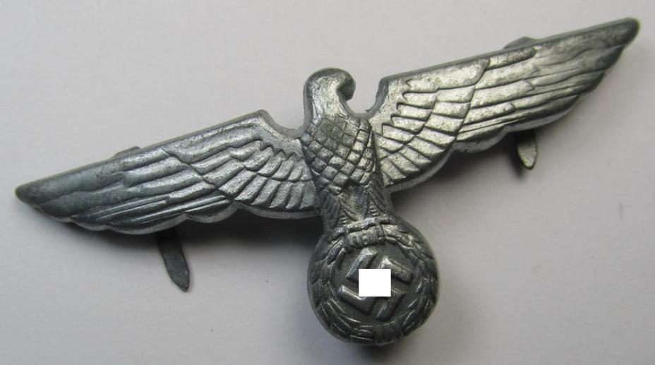 WH (Heeres) zinc-based, EM- (ie. NCO- or even officers') type visor-cap-eagle being a detailed and non-maker-marked example that comes in a very nice- (ie. never cap-attached-), condition