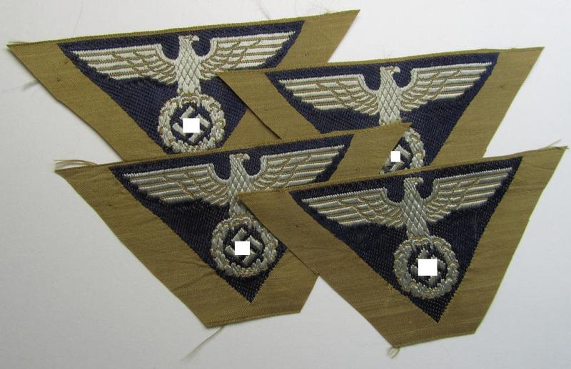 Attractive, SA-related cap-eagle as was intended for the: 'Lagermütze' (ie. side-cap) being an example as woven on a darker-blue-coloured background and as such intended for members within the: 'SA-Gruppe Hansa o. Hessen'