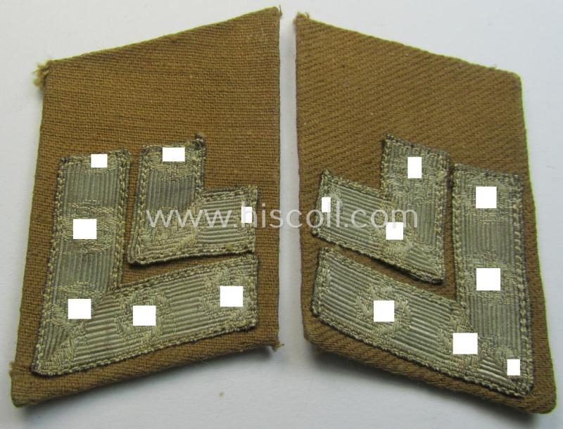Attractive - very early-period- and fully matching! - pair of N.S.D.A.P.-type collar-patches (ie. 'Kragenspiegel für pol. Leiter') as was intended for usage by an: 'N.S.D.A.P.-Zellenwart' and that comes in a wonderful condition