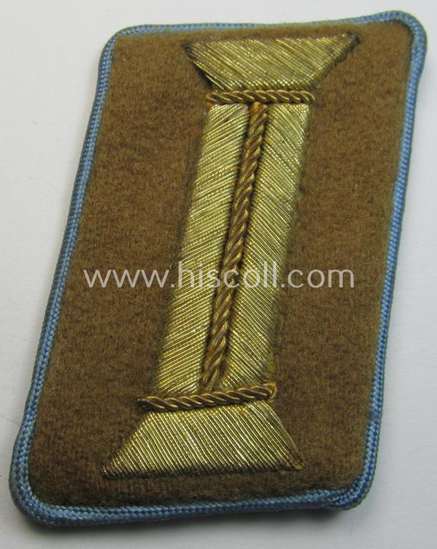 Attractive - albeit single! - N.S.D.A.P.-type collar-patch (ie. 'Kragenspiegel für pol. Leiter') being a piece as intended for usage by an: 'N.S.D.A.P.-Stützpunktleiter' at 'Orts'-level and that comes in a moderately used ie. worn, condition
