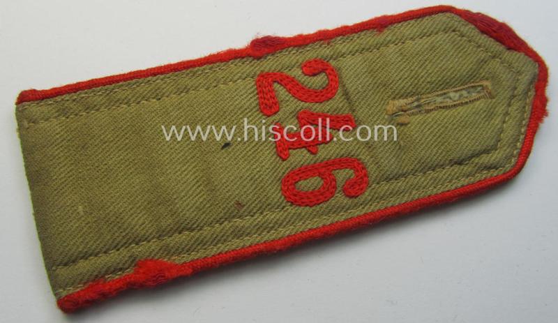 Attractive - albeit regrettably single! - early-pattern 'Allgemeine-HJ' (ie. 'Hitlerjugend') shoulderstrap for usage by a: 'Hitlerjunge' who was attached to the: 'Bann 246' (Bann 246 = 'Bann Hochwald' situated in the 'Gebiet West-Westmark')