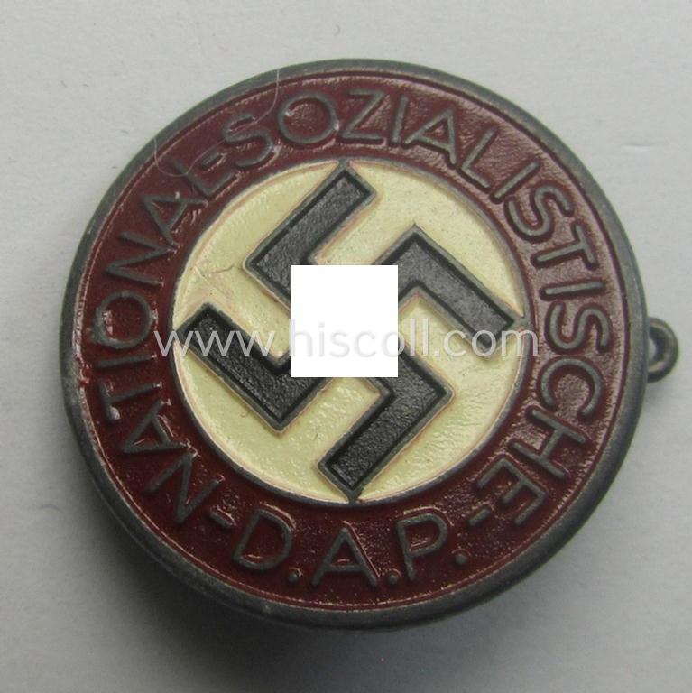 'Painted- (ie. sprayed'-) pattern 'N.S.D.A.P. - Parteiabzeichen' showing the (rarely seen!) makers'-designation: 'RzM' and/or: 'M1/63'