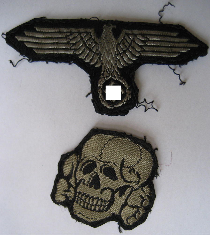  Waffen-SS BeVo cap eagle / skull set