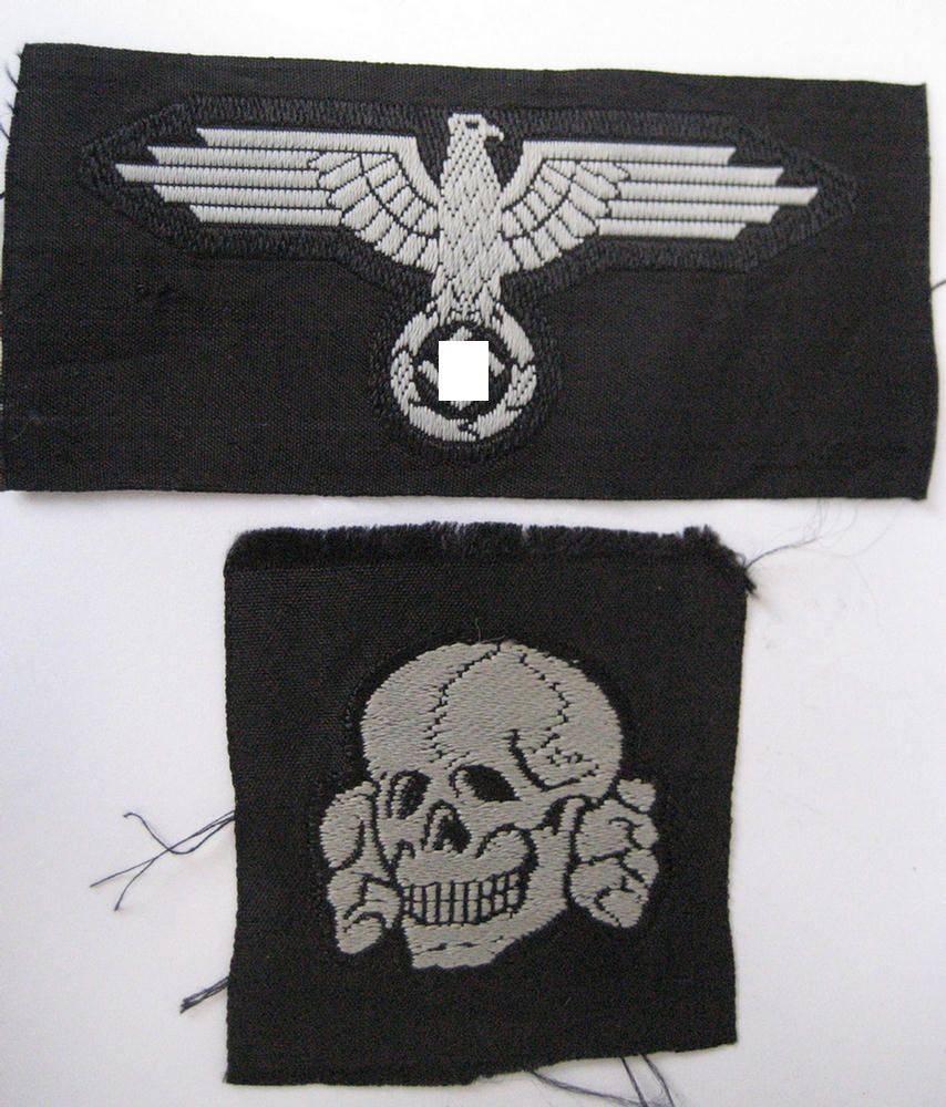  Waffen-SS BeVo style cap-eagle/skull set