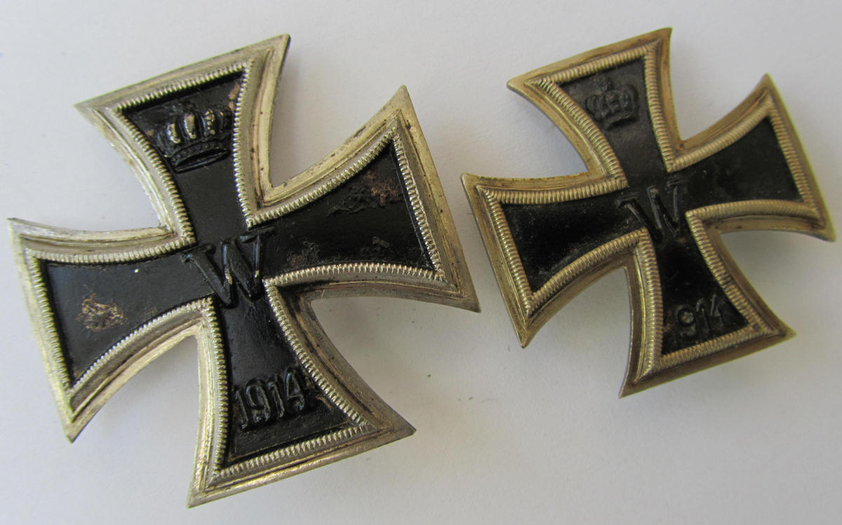  Rare set of 2 WWI-type 'EK 1. Klasse'