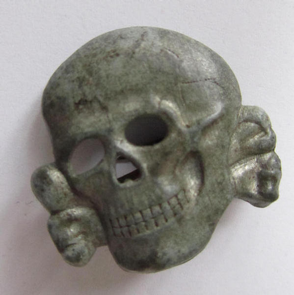  SS visor-cap skull, maker-marked: 'Ges.Gesch.'