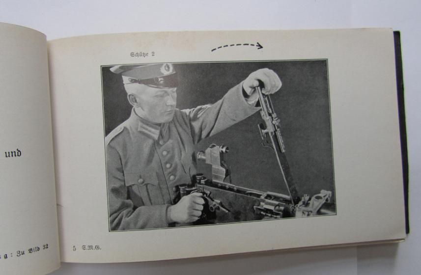 Nice - and rarely encountered! - small-sized, WH instruction-booklet entitled: 'Das indirekte Richten der schweren Machinengewehre' (= instruction-/training manual aiming with heavy MGs) dated: '1934' - nice albeit used ie. minimally damaged condition!