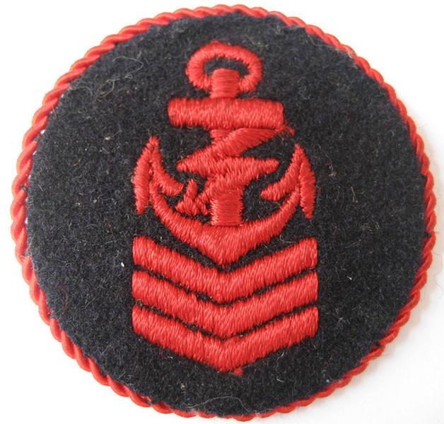Very nice - and scarcely encountered! - Marine-HJ (ie. 'Marine-Hitlerjugend') arm-badge aka: 'Ärmelabzeichen Reichsseefunkprüfung C' (or marine-HJ radio-proficiency badge of the C-grade) - overall nice (IMO mint-/unissued!) condition!