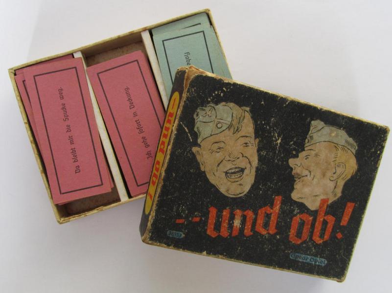Nice, unusual and not that often seen item: a WH privately purchased soldiers'-game named: '...und ob! - overall nice (and IMO fully complete-) condition!