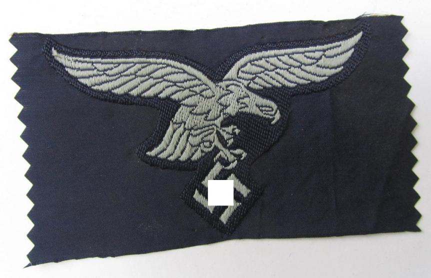 'Standard-issue'-type, neatly ('BeVo'-) woven-, WH (Luftwaffe) enlisted-mens'- (ie. NCO-) type breast-eagle 