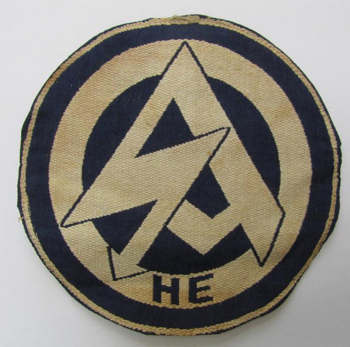 Very nice - and scarcely encountered! - SA (ie. 'Sturmabteilungen') 'BeVo'-woven sport-shirt insignia (of the third ie. final type-) as intended for - and worn by! - a member within the: 'Gruppe Hessen' (HE)