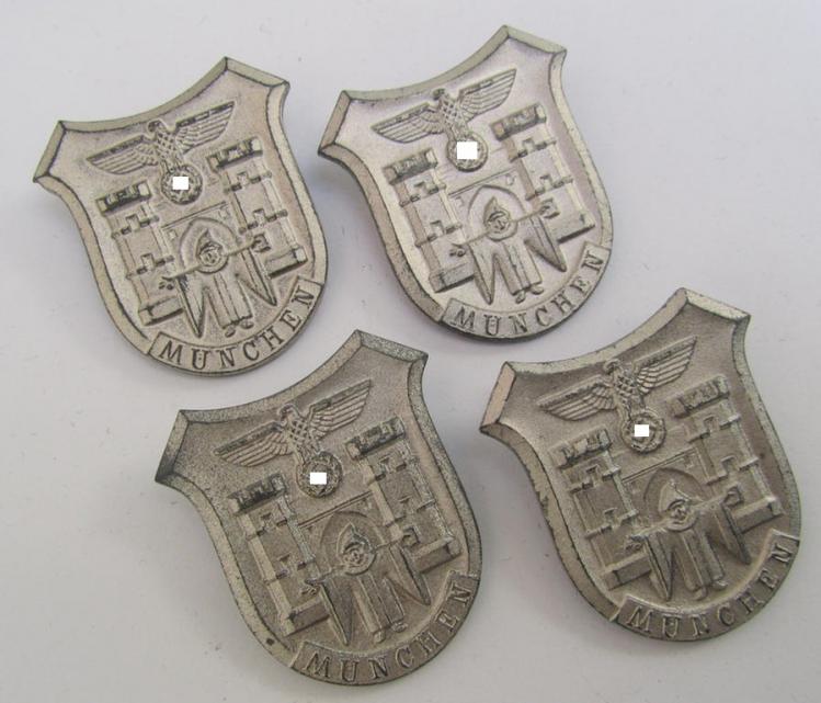 Commemorative - 'Feinzink'-based- and/or silver-coloured - N.S.D.A.P.-related 'tinnie', being a maker- (ie. 'RzM' and/or maker-) marked example depicting the coat of arms of the town of München (ie. 'Hauptstadt der Bewegung')