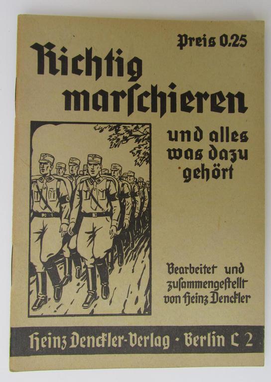 Neat - and scarcely encountered! - small-sized, WH-related instruction-booklet entitled: 'Richtig Marschieren und alles was dazu gehört'