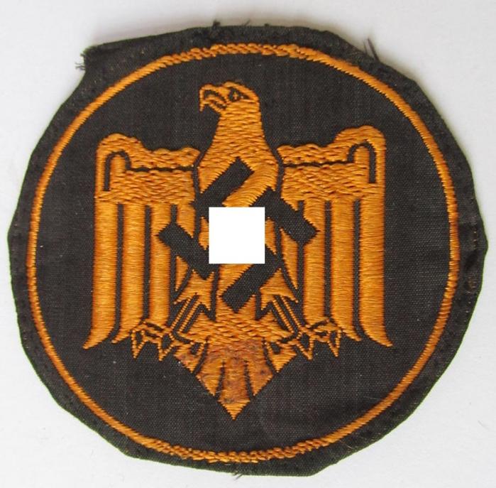 Neat, sportshirt-patch as was executed in neat 'BeVo'-weave pattern, as was used by the members of the: 'Nationalsozialistischer Reichsbund für Leibesübungen' (ie. 'N.S.R.L.')