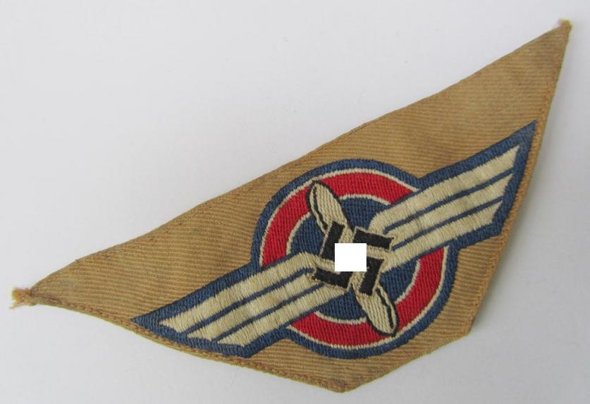 Attractive - and actually rarely seen! - HJ (ie. 'Hitlerjugend') pre-war- (ie. after 1938-) so-called: 'Ärmelabzeichen' (ie. arm-badge) that was intended for usage by a member who served within the so-called: 'Luftsportscharen'