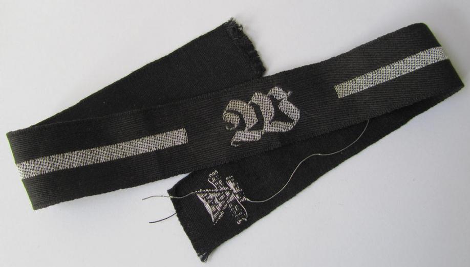 Attractive, RAD (ie. 'Reichsarbeitsdienst') officers'-pattern, commemorative cuff-title (ie. 'Dienstärmelstreifen') depicting a capital 'W'-character (as was intended for commisioned-staff working on the various 'Westwall'-fortifications)