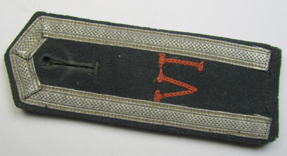 Single, early- (ie. pre-war-) period, WH (Heeres) 'cyphered' (pointed-styled-), NCO-type (ie. 'M36'-pattern-) shoulderstrap, as was intended for usage by an: 'Unteroffizier des Wehr-Ersatzdienstelle im Wehrkreises VI'