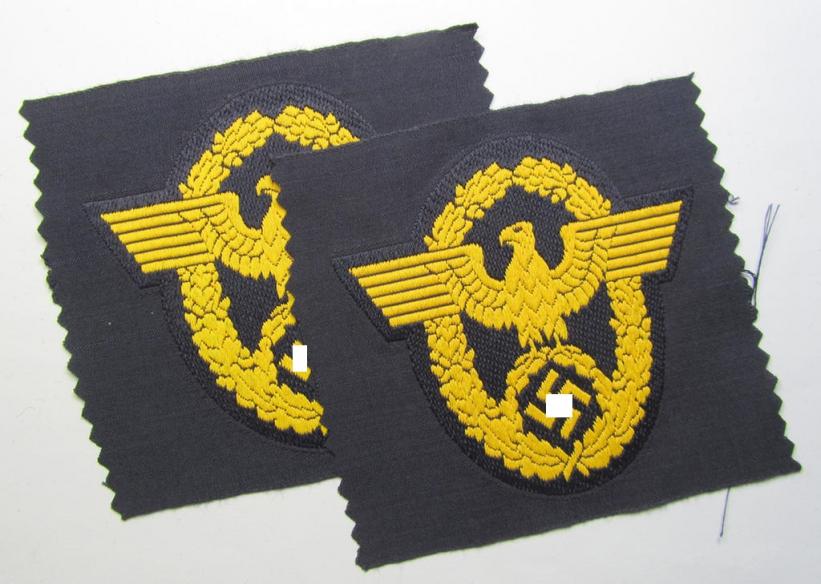 Golden-yellow-toned- and/or neatly 'BeVo'-woven arm-eagle (ie. 'Wasserschützpolizei-Ärmeladler') as was intended for usage on the various, darker-blue-coloured: 'Wasserschützpolizei'-tunics