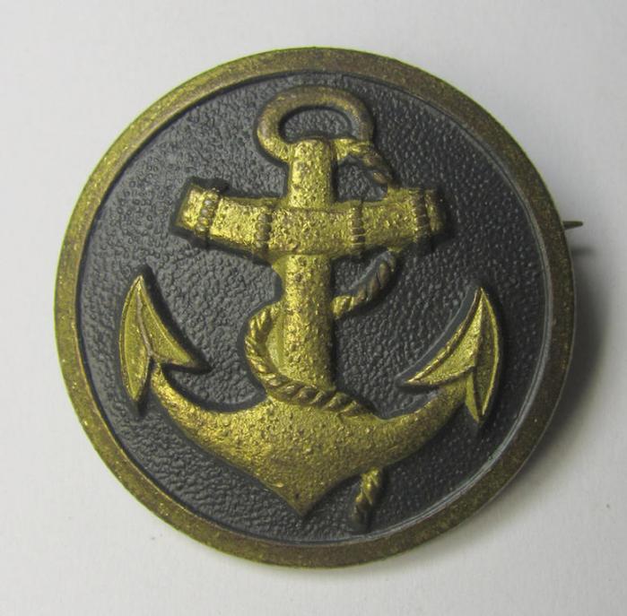WH (Kriegsmarine) specific lapel-pin for female WH naval signal-staff ie. 'Dienstbrosche der Marinehelferinnen' being an unmarked specimen that comes in an overall very nice- (and only minimally used-), condition