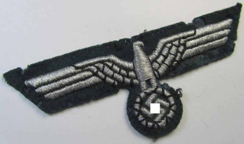 Unusual- (ie. 'variant'-pattern) WH (Heeres) officers'-type, machine-embroidered breast-eagle as was intended for usage on the various officers'-pattern tunics