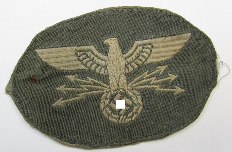 Superb, 'Postschutz'-arm-badge (ie. arm-eagle) being a piece as executed in the 'BeVo'-weave-pattern and that comes in a moderately used- (ie. clearly tunic-removed-), condition