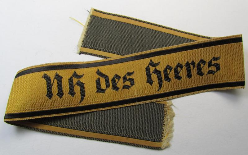 Superb - and actually scarcely encountered! - WH (Heeres) female-related cuff-title (ie. 'Ärmelstreifen') entitled: 'NH des Heeres' as was worn by the various (female) army 'Nachrichtenhelferinnen'