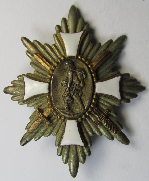 Attractive - and truly very detailed! - example of a: 'Freikorps'-related award, being a neatly enamelled so-called: 'Deutsches Feldehrenzeichen' that is nicely engraved on its back