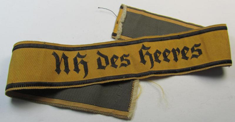 Truly worn - and actually scarcely encountered! - WH (Heeres) female-related cuff-title (ie. 'Ärmelstreifen') entitled: 'NH des Heeres' as was worn by the various (female) army 'Nachrichtenhelferinnen'