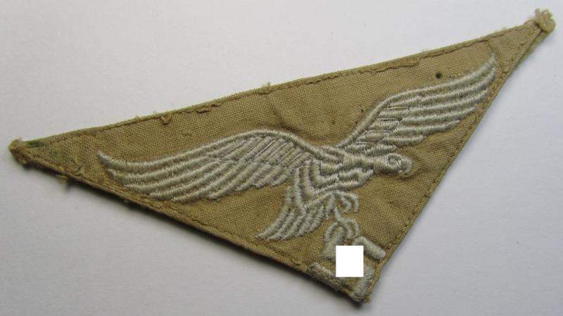 Attractive, WH (Luftwaffe) 'tropical'-issued- (ie. DAK or 'Deutsches Afrika Korps'-related) 'trapezoid-styled' breasteagle as was specifically intended for usage on the tropical-shirts