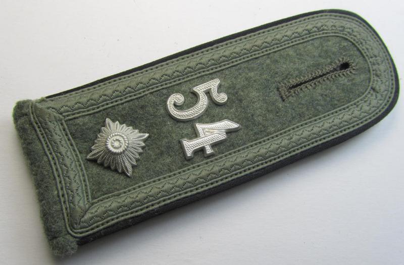 Single - and scarcely seen! - WH (Heeres) NCO-type (ie. 'M40-/M43'-pattern) 'cyphered' shoulderstrap as was intended for usage by a: 'Feldwebel des Gebirgs-Pionier-Bataillon 54'