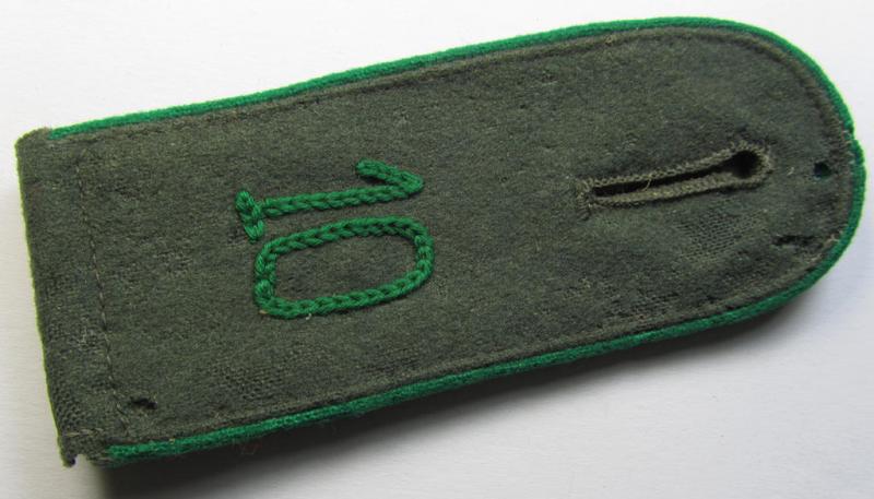 Single - and scarcely seen! - WH (Heeres) EM-type (ie. 'M40-/M43'-pattern) 'cyphered' shoulderstrap as was intended for usage by a: 'Soldat des Jäger-Bataillons 10'