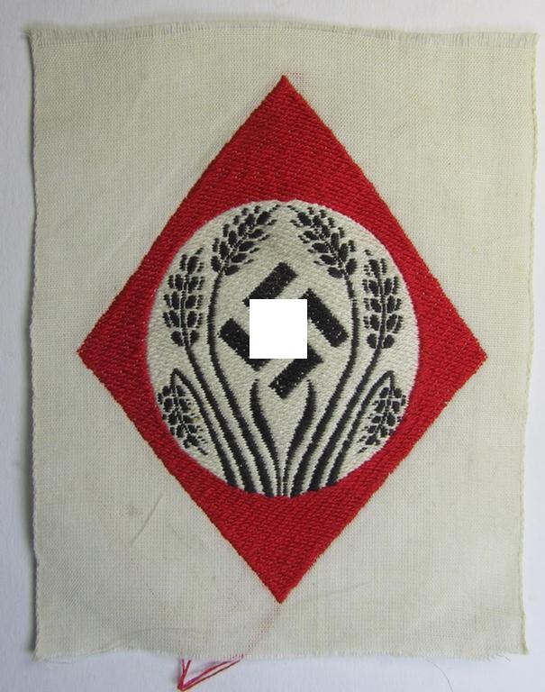 Attractive - and with certainty scarcely encountered! - early-pattern armbadge (ie. 'Ärmelabzeichen' or: 'Ärmelraute') as was specifically intended for a female member within the: 'Deutscher Frauenarbeitsdienst' (or: women's labour-service)