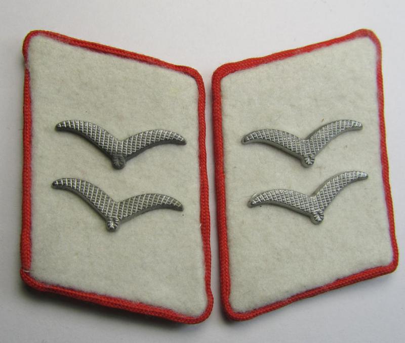 Fully matching pair of WH (Luftwaffe) bright-red-piped, EM- (ie. NCO-) type collar-patches (ie. 'Kragenspiegel') as was intended for usage by a member within one of the various units within the: 'Hermann Göring-Division'