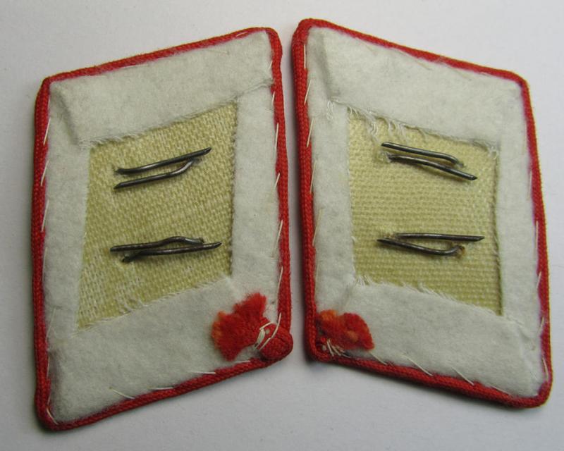 Fully matching pair of WH (Luftwaffe) bright-red-piped, EM- (ie. NCO-) type collar-patches (ie. 'Kragenspiegel') as was intended for usage by a member within one of the various units within the: 'Hermann Göring-Division'