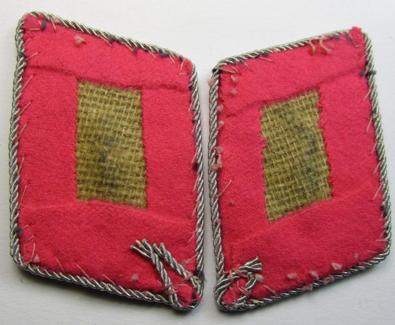 Fully matching - and actually scarcely encountered! - pair of WH (Luftwaffe) collar-tabs (ie. 'Kragenspiegel') as was intended for usage by a: 'Flieger-Stabsingenieur' (being a rank similar to: 'Major')