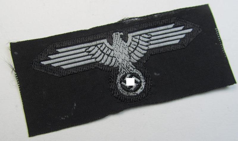 Superb, mid- (ie. later-) war-pattern 'Waffen-SS'-type so-called: 'BeVo'-pattern, EM- (ie. NCO-) type side-cap eagle that comes in a never used- (ie. unconfectioned and 'virtually mint- ie. unissued'-), condition