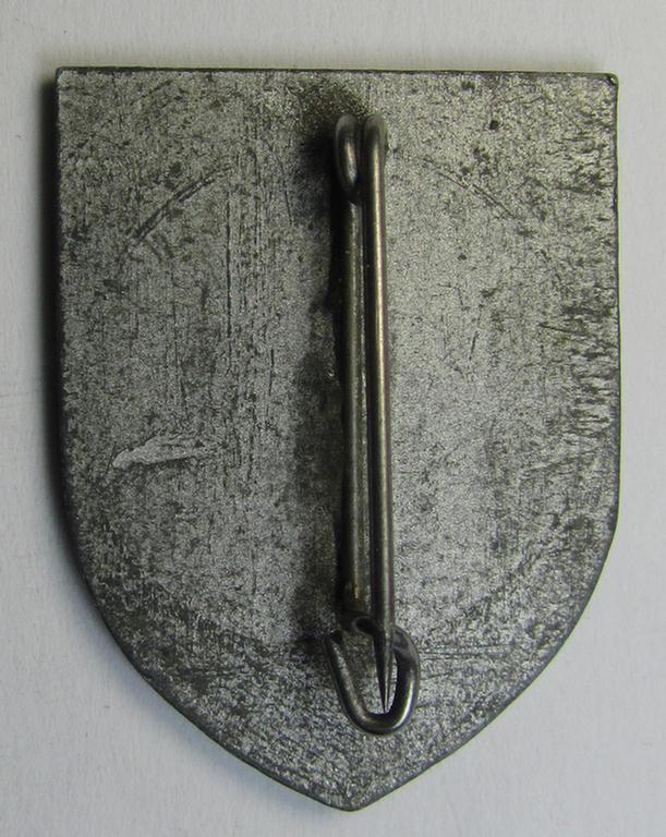Attractive - and actually quite scarcely encountered! - WH (Heeres) so-called: 'Truppen-Traditionsabzeichen des 215. Infanterie Division' as executed in greyish-coloured zinc-based metal (ie. 'Feinzink')