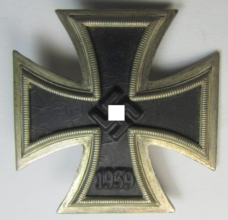 Attractive - and just moderately used- ie. worn - 'Eisernes Kreuz 1. Klasse' (or: Iron Cross 1st class) being a clearly maker- (ie. 'L/13'-) marked example as was produced by the (desirable!) 'Hersteller' (ie. maker): 'Paul Meybauer'