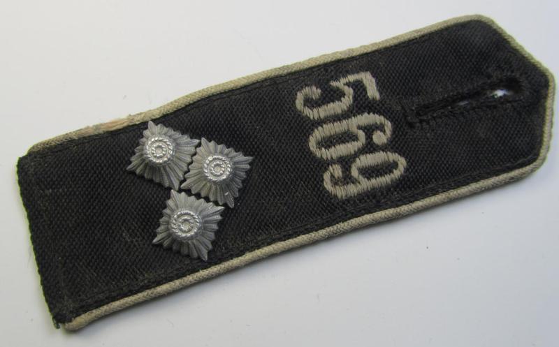 Single - and with certainty rarely found! - white-piped, 'Reiter-HJ' (ie. 'HJ-Streifendienst') shoulderstrap as was intended for usage by a: 'HJ-Gefolgschaftsführer' who was attached to the (Austrian): 'Bann 569' (569 = Innsbruck-Stadt)