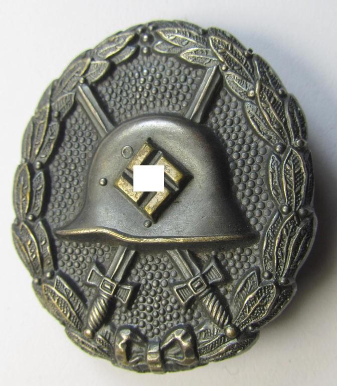 Superb, early-pattern, black-class wound-badge (ie.: 'Verwundeten Abzeichen in Schwarz') being a detailed so-called: 'Spanish Civil-War'-version that comes in a minimally used- and/or worn, condition