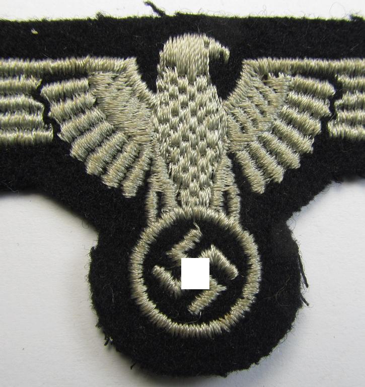 Attractive example of a mid- (ie. later-war-) pattern, 'SS' (ie. 'Waffen-SS') so-called: 'RzM-style' enlisted-mens'-/ie. NCO-pattern arm-eagle as was intended for usage by the various Waffen-SS troops throughout the war