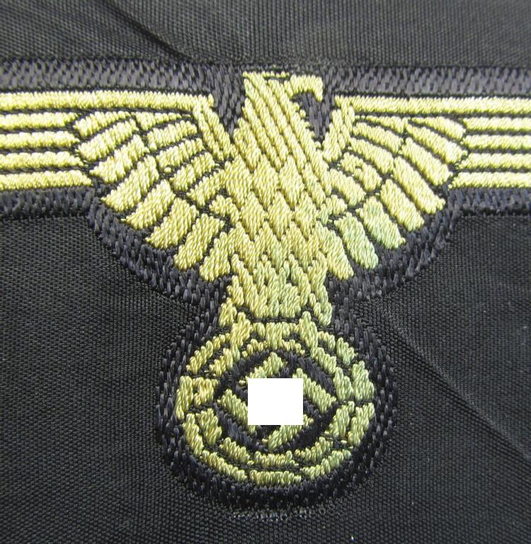 Mid- (ie. later-war-) pattern, 'SS' (ie. 'Waffen-SS') so-called: 'BeVo-weave-style', enlisted-mens'- (ie. NCO-pattern) tropical-styled arm-eagle (ie. 'Tropen-Ärmeladler für Mannschaften u. Unteroffiziere der Waffen-SS')