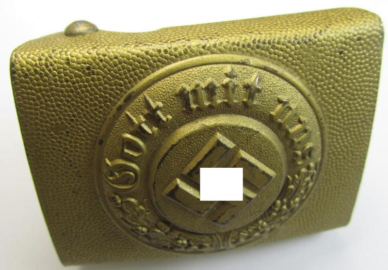 Superb, golden-coloured- and/or steel-based: 'Wasserschützpolizei'-belt-buckle being a maker- (ie. 'C.T.D.' or 'C.T. Dicke'-) marked example that comes in an overall wonderful condition