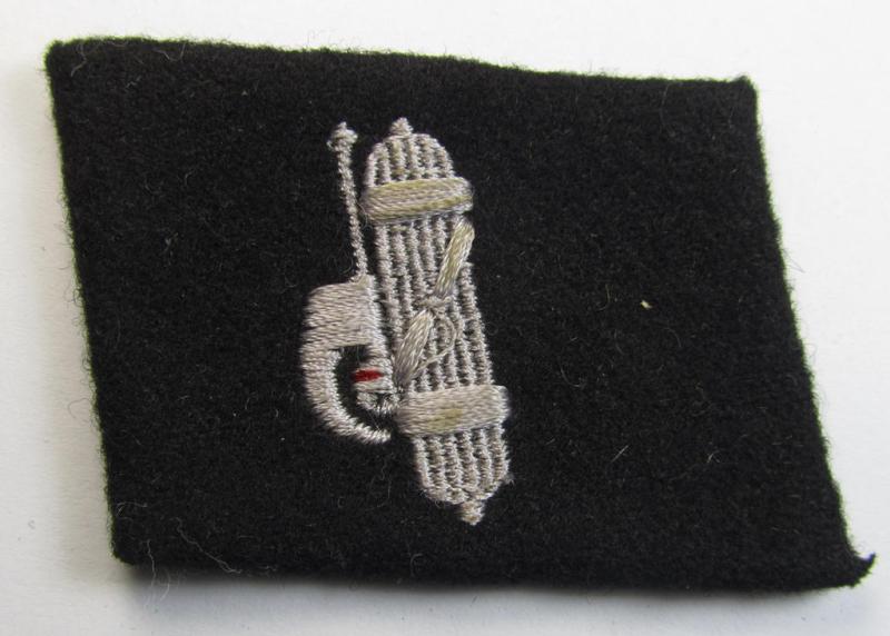 Neat, Waffen-SS, so-called: 'RzM-styled', enlisted-mens'- ie. NCO-type collar-tab as was specifically intended for usage by soldiers (ie. NCOs) of the: '29. SS Waffen-Grenadier Division' ('Italienische Nr. 1' or: 'Legione SS Italiana')