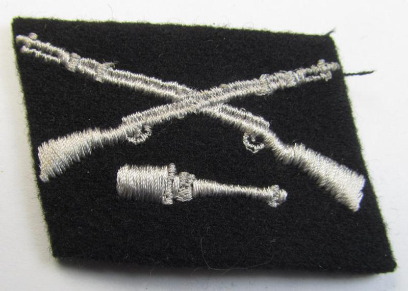 Neat, Waffen-SS, so-called: 'RzM-styled', enlisted-mens'- ie. NCO-type collar-tab as was specifically intended for usage by soldiers (ie. NCOs) of the: '36. SS Waffen-Grenadier Division' (aka 'Dirlewanger')