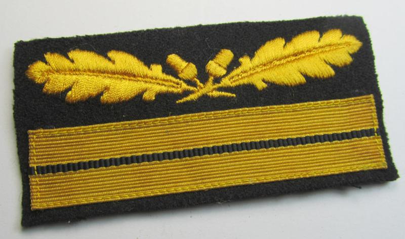 Superb - and rarely found! - WH (Heeres) ie. Waffen-SS officers'-pattern, rank-insignia-bar (as was intended for usage on the camouflaged-uniforms) as was used by a: 'Generalleutnant o. SS-Gruppenführer u. Generalleutnant der Waffen-SS'