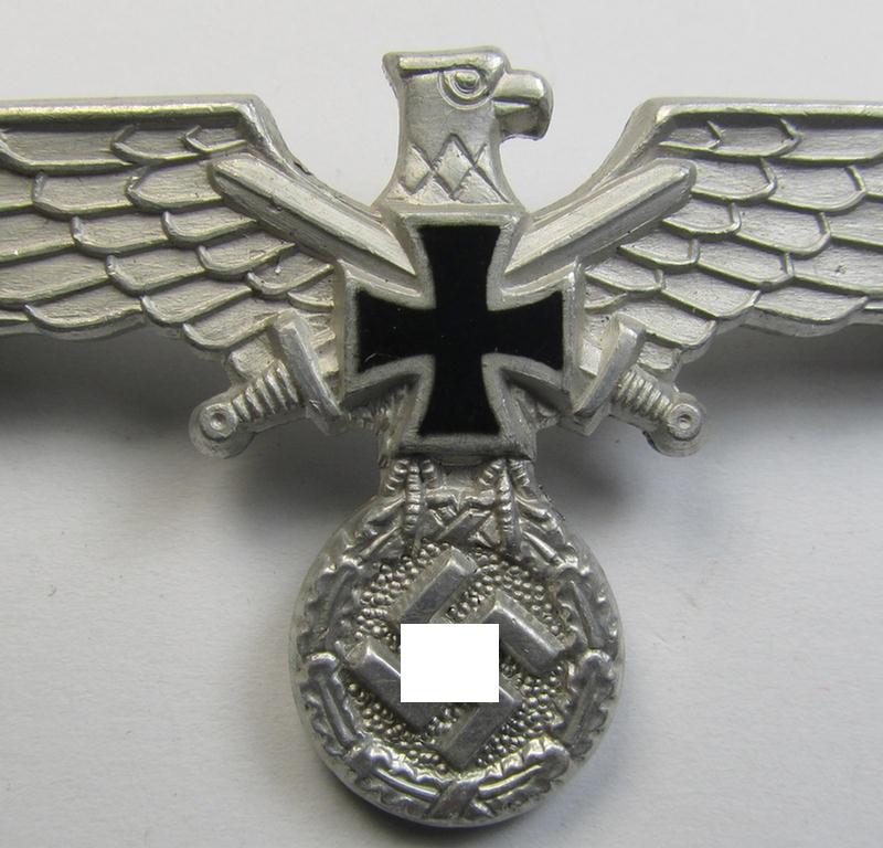 Bright-silver-toned, aluminium-based so-called: D.R.K.B. (or: 'Deutscher Reichskriegerbund' aka 'Kyffhäuserbund') enlisted-mens'- (ie. NCO-) type breast-eagle (showing a black-coloured- and neatly enameled iron cross symbol)