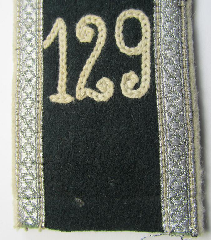 Single - and actually not that often seen! - WH (Heeres) EM-type (ie. 'M36-/M40'-pattern- and/or: 'rounded styled-') neatly 'cyphered' shoulderstrap as was intended for usage by an: 'Uffz. des Infanterie-Regiments 129'
